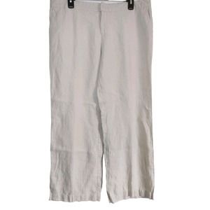 Old Navy Women's Size 16 Pants 100% Linen Cream Neutral